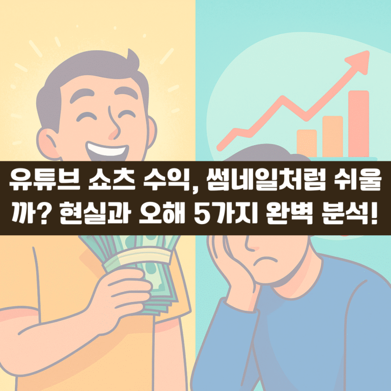 유튜브 쇼츠 수익, 썸네일처럼 쉬울까? 현실과 오해 5가지 완벽 분석!