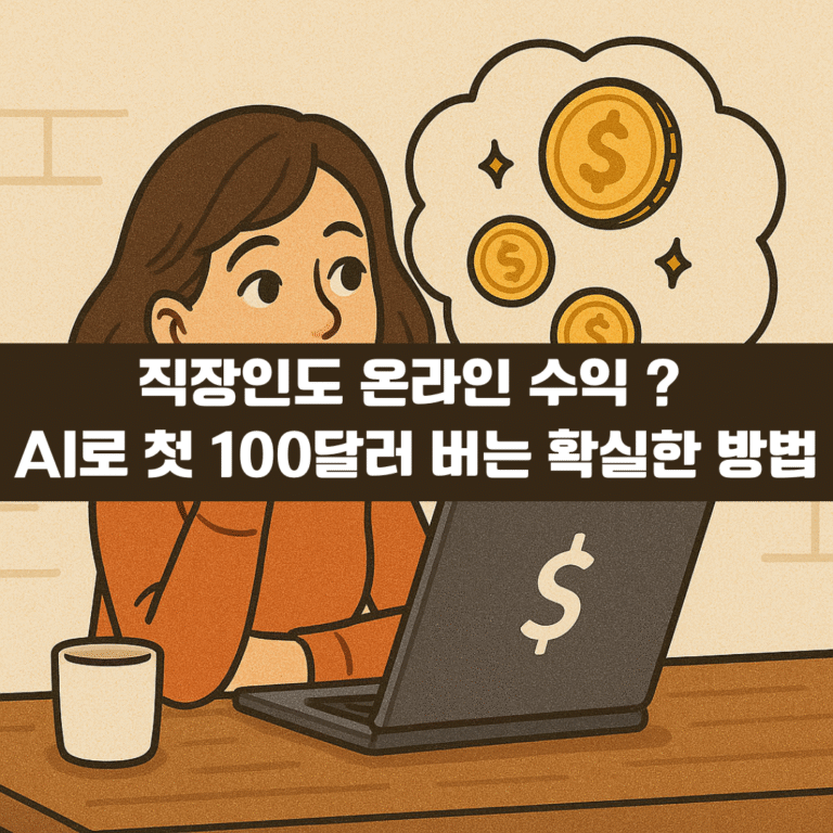 직장인도 온라인 수익 ? AI로 첫 100달러 버는 확실한 방법